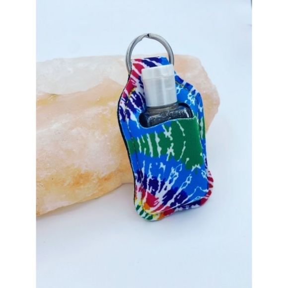 Tie-Dye Hand Sanitizer Keyring Holder - Picture 1 of 3